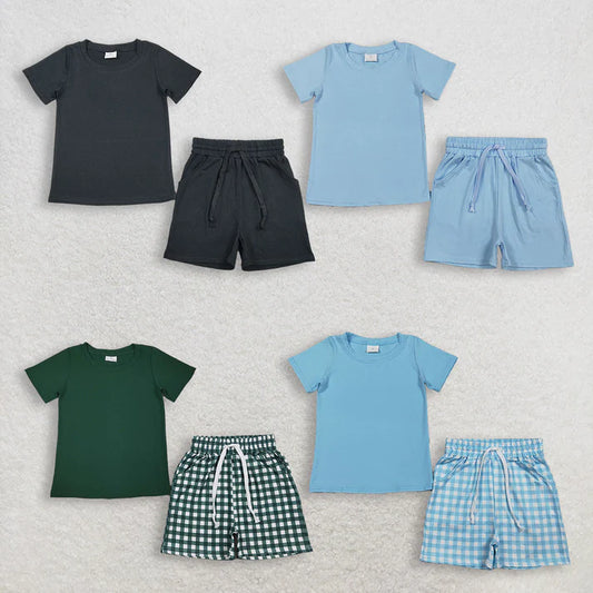 Sibling Baby Boys Clothing Short Sleeve Shirts Top Pockets Shorts Pajamas Clothes Sets