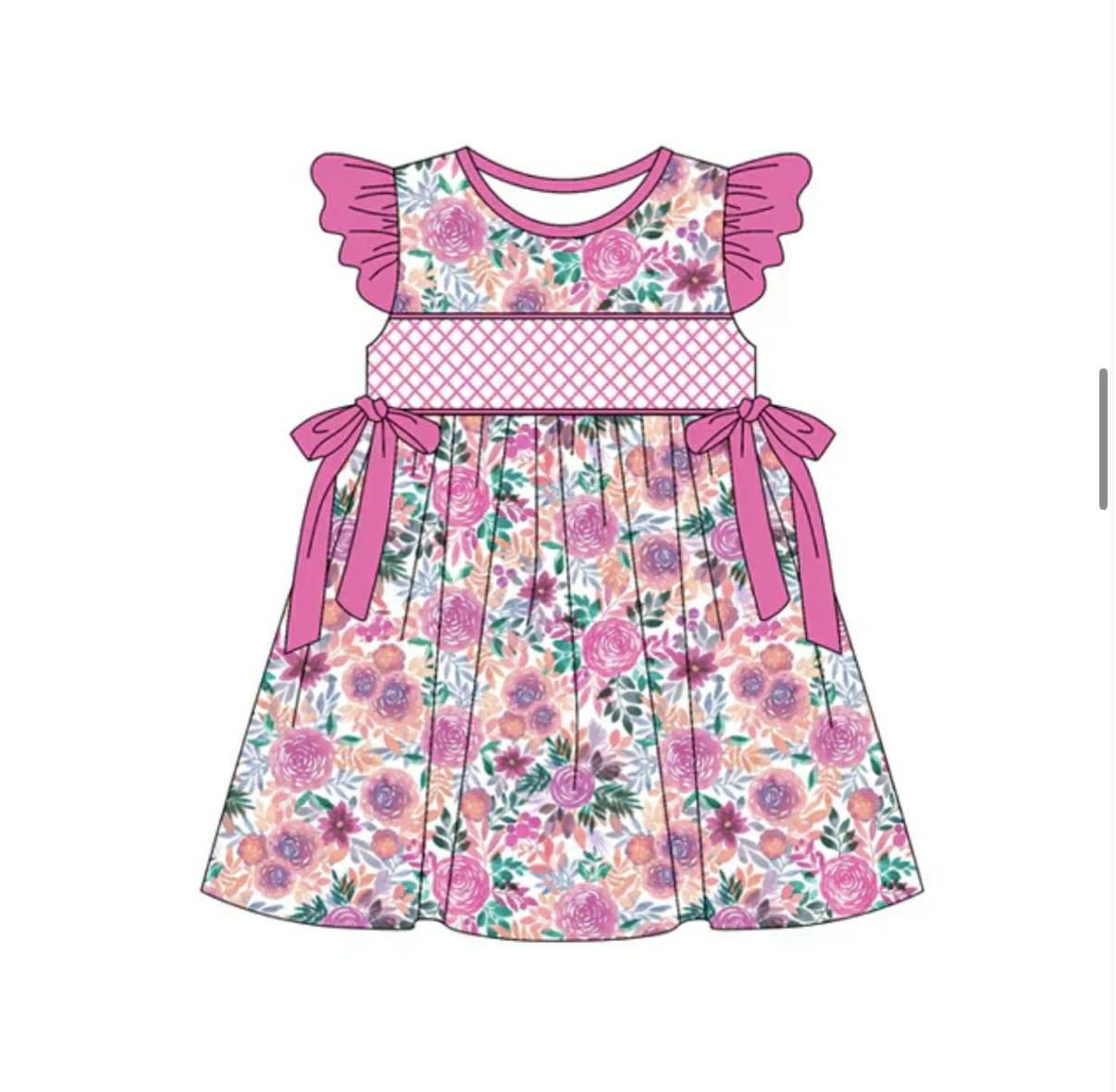 Preorder Moq 5 Baby Girls Dress Knee Length Dresses