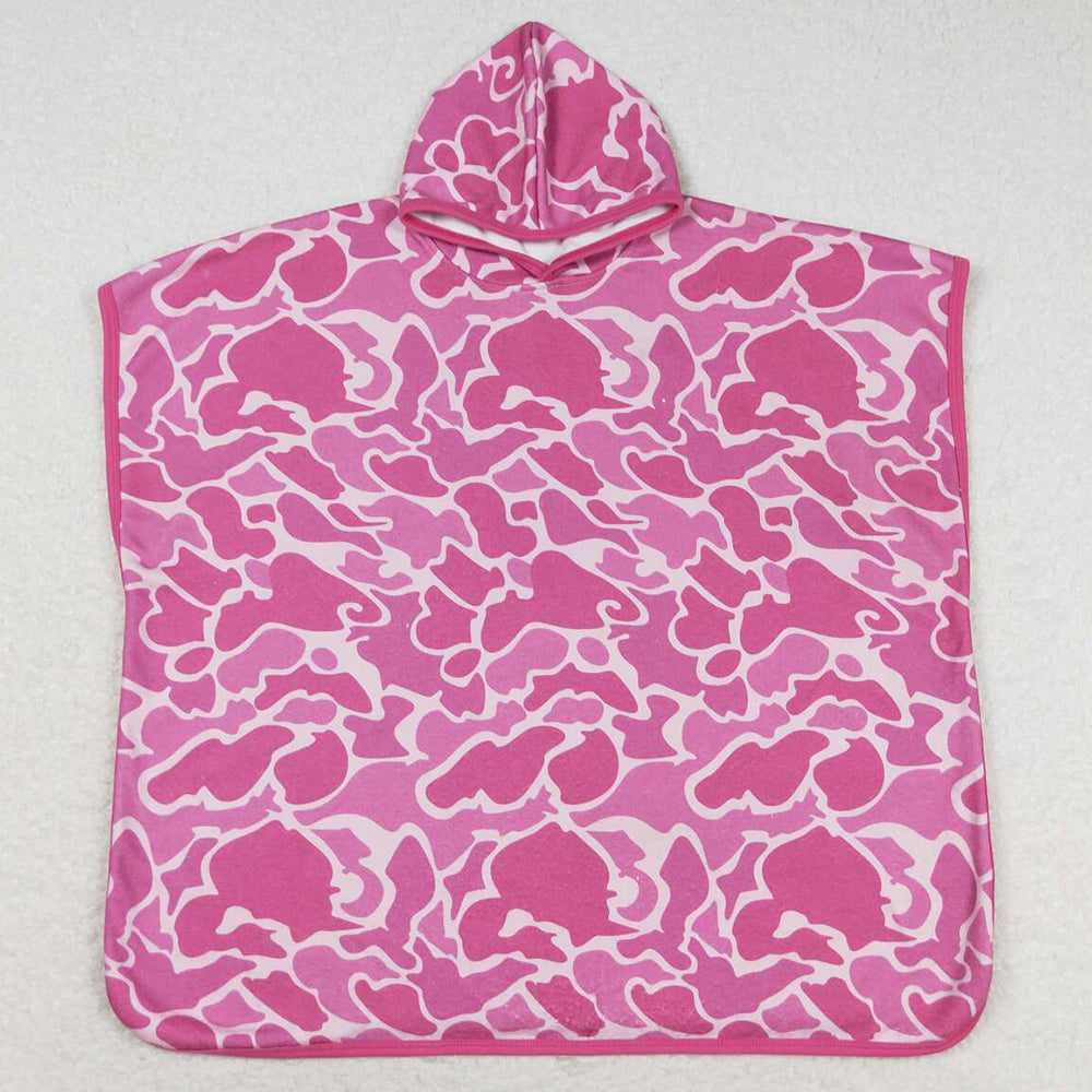 Baby Kids Children Swim Towel Girls Pink Camo Terry Swim Towel Cover Ups S0438