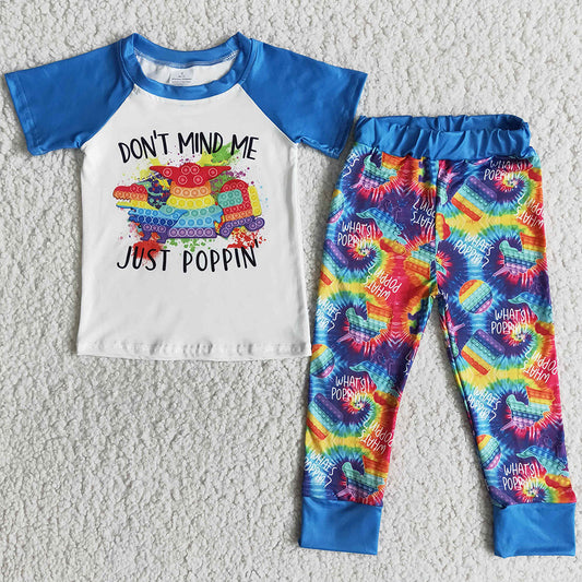 Boys Boutique Clothing Sets Short Sleeve Long Pants Baby Boys Clothes Outfits E11-18