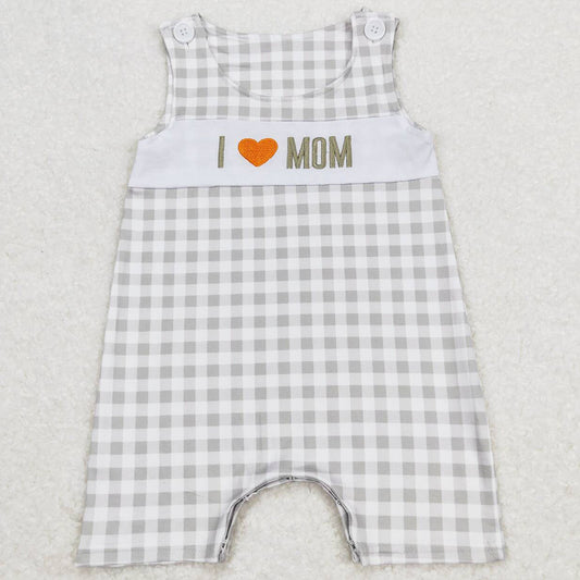 Baby Infant Boys Romper I Love Mom Checkered Rompers SR1132