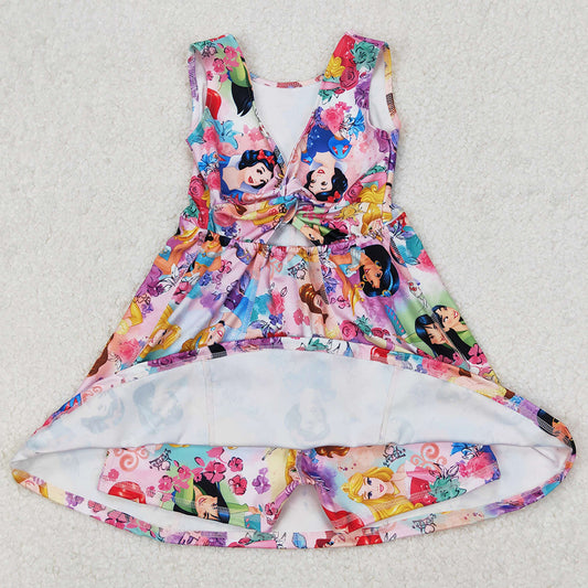 Baby Girls Clothes Princess Flowers Yoga Active Wear Skort Knee Length Dresses GSD2136