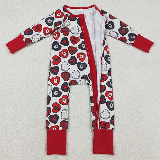 Baby Girls Bodysuits Hearts XOXO Valentines Two Way Zip Convertible Rompers LR2882 12.8