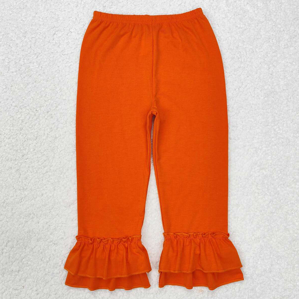 Baby Girls Pants Orange Double Ruffle Pants P0634