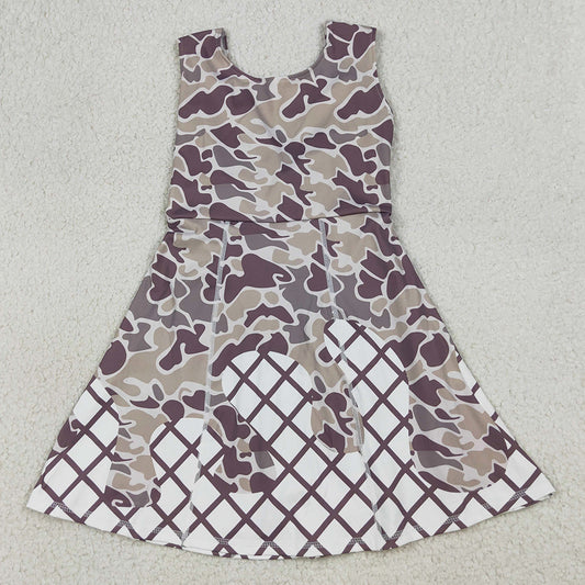 Baby Girls Dress Southern Grey Camo Drip Team Shorts Yoga Knee Length Dresses GSD2819