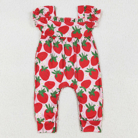 Baby Infant Girls Rompers Red Strawberry Short Sleeve Rompers SR2597
