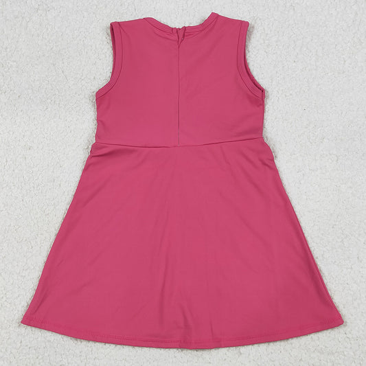 Baby Girls Dress Pink Sleeveless Yoga Active Shorts Knee Length Dresses GSD3740