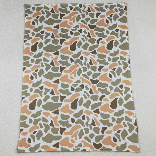 Baby Kids Blankets Green Orange Camo Print Blankets BL0223 10.2