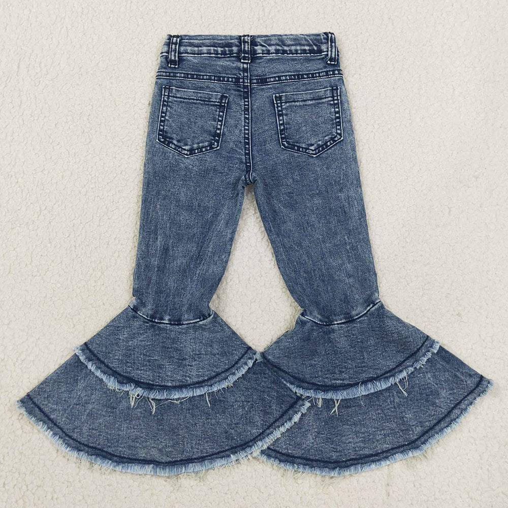 Hot Sale Baby Girls Jeans Pants Denim Bell Bottom Pants C5-15