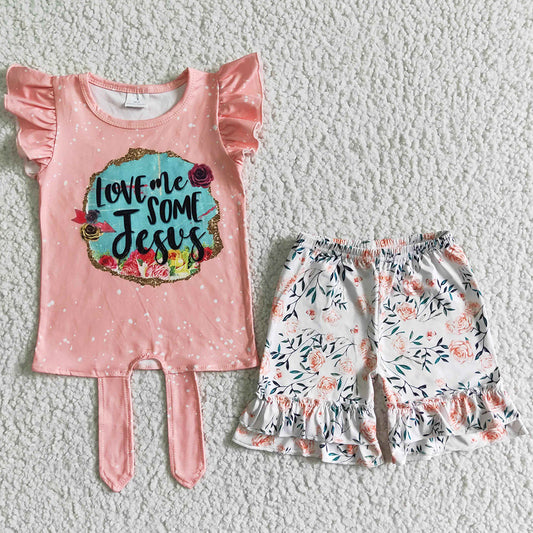 Fashion Baby Girls Clothes Summer Boutique Girls Clothing Set Wholesale Children Clothes GSSO0029