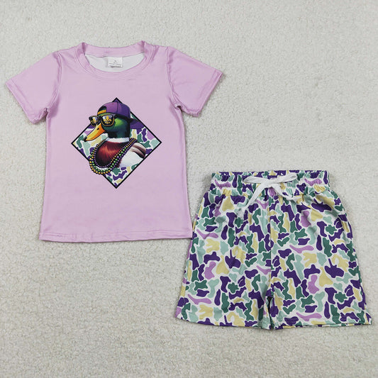 Baby Girls Clothes Mardi Gras Camo Ducks Top Pockets Shorts Hunting Clothes Sets BSSO1583 11.21