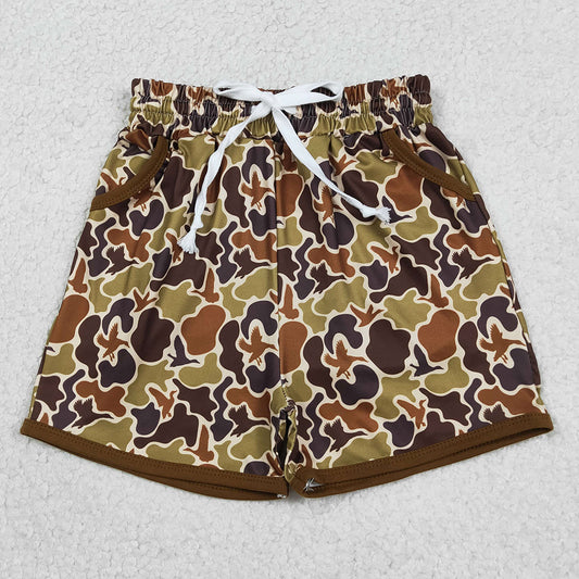 Baby Boys Shorts Olive Brown Ducks Camo Hunting Pockets Shorts Bottom SS0673