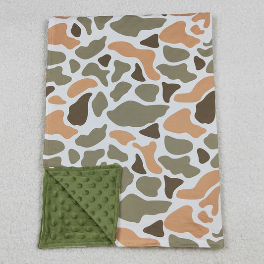 Baby Kids Blankets Green Orange Camo Print Blankets BL0223 10.2