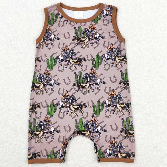 Baby Boys Rompers Western Rodeo Cactus Sleeveless Rompers SR1101