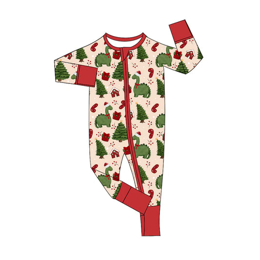 Preorder (moq 5)Baby Kids Long Sleeves Hats Dinosaurs Zipper Rompers 5.17