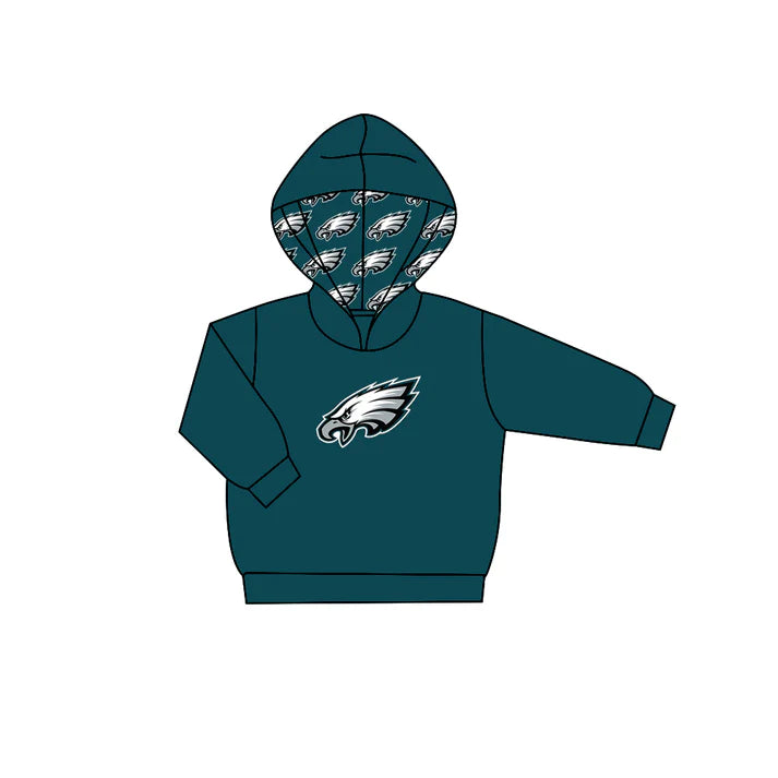 Preorder (moq 5)Baby Boys Dark Green Long Sleeve Eagle Team Hoodies Top 7.21