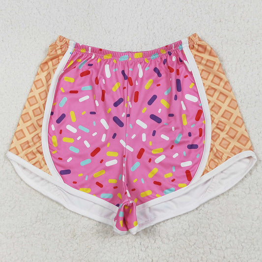 Adult Women Shorts Pink Ice-cream Drip Yoga Shorts Bottoms SS0574 6.19