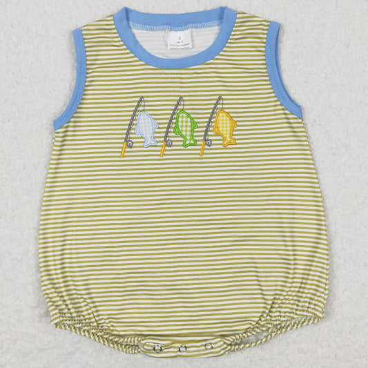 Baby Boys Rompers Stripes Fishing Summer Spring Sleeveless Rompers SR1281