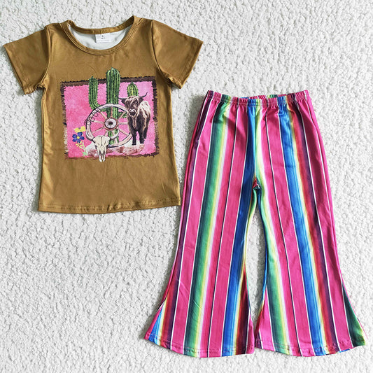 Kids Clothes Girls Outfits Boutique Baby Girl Clothes Cactus Toddler Girls Clothing Set GSPO0069