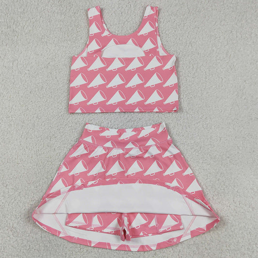 Baby Girls Clothes Cheer Athletic Active Wear Top Shorts Skirts Clothes Sets GSD1467
