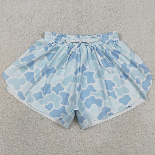 Adult Women Shorts Southern Light Blue Camo Yoga Active Shorts Bottoms SS0769