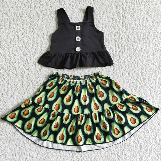 New Design Baby Girls Clothes Summer Kids Clothes Girls Sleeveless Top+Skirt Outfits GSD0081