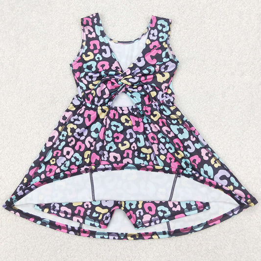 Baby Girls Athletic Dress Purple Leopard Active Wear Skort Knee Length Dresses GSD2175