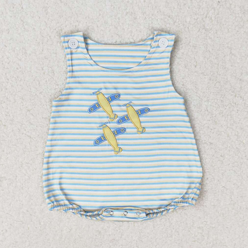 Baby Infant Boys Rompers Stripes Planes Sleeveless Rompers SR1228