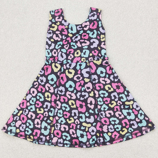 Baby Girls Athletic Dress Purple Leopard Active Wear Skort Knee Length Dresses GSD2175