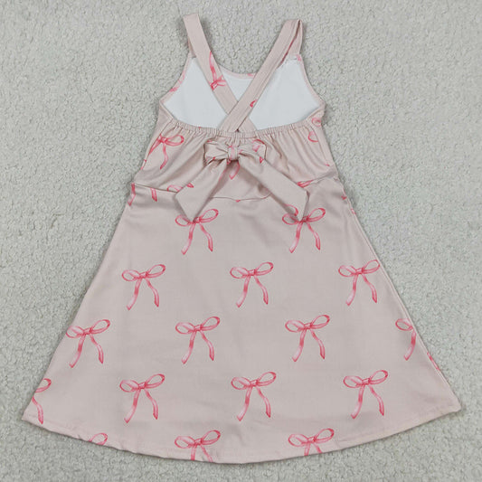 Baby Girls Dress Strap Back Bows Yoga Active Shorts Knee Length Dresses GSD3421
