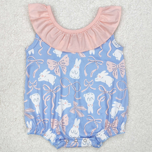 Baby Infant Girls Rompers Easter Rabbits Bows Sleeveless Rompers SR2583 3.11