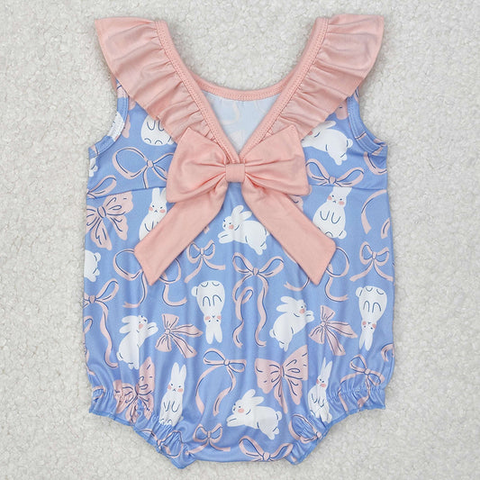Baby Infant Girls Rompers Easter Rabbits Bows Sleeveless Rompers SR2583 3.11