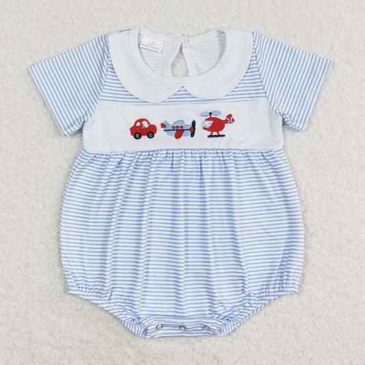 Infant Baby Rompers Blue Stripes Transpotation Rompers SR1152