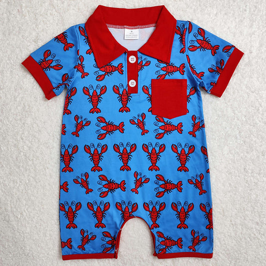 Baby Infant Boys Rompers Crawfish Red Pocket Rompers SR2460 3.7