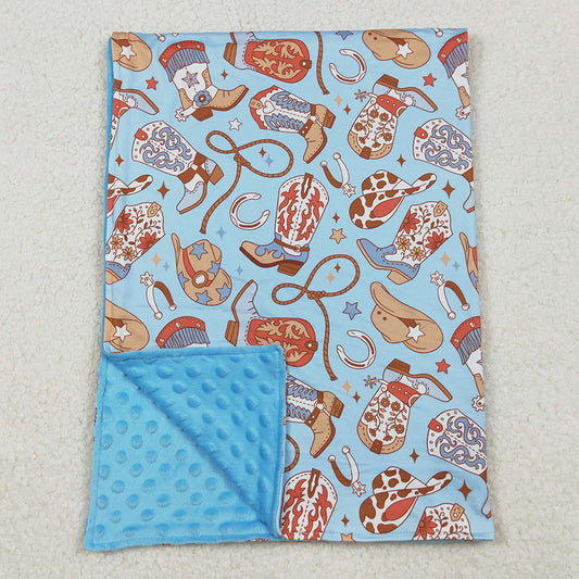 Baby Kids Blankets Blue Boots Hats Western Blankets BL0214 10.3