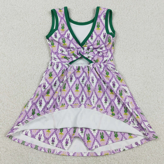 Baby Girls Dress Mardi Gras Crayfishes Checked Yoga Active Shorts Knee Length Dresses GSD2869 12.9