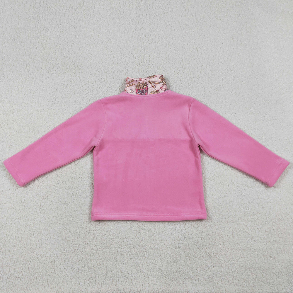 Baby Girls Clothes Pink Long Sleeve Hearts Chip Valentines Zipper Sweater Top GT1504 12.20