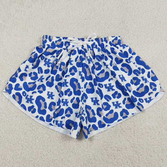 Adult Women Shorts Blue Leopard UK Team Yoga Active Butterfly Shorts Bottoms SS0802