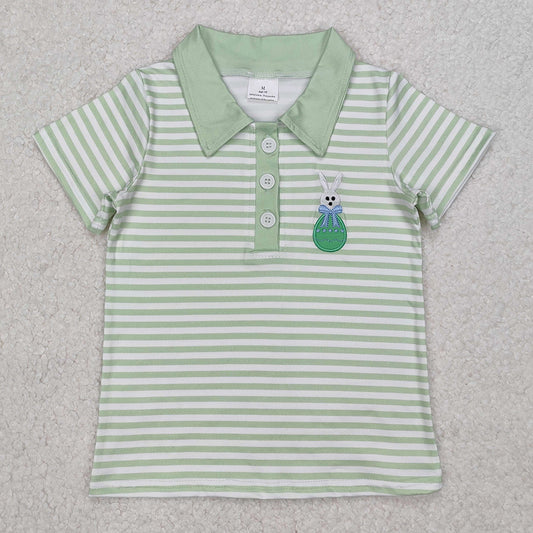 Embroidery Baby Boys Shirts Easter Rabbit Egg Short Sleeve Tee Shirts Tops BT1046 3.10
