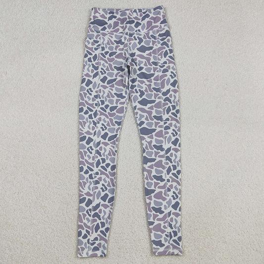 Adult Women Light Grey Camo Yoga Active Legging Pants Bottom P0898 11.21