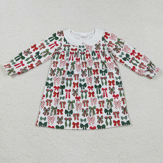 Baby Girls Dress Green Red Bows Plaid Christmas Knee Length Dresses GLD1237 9.2