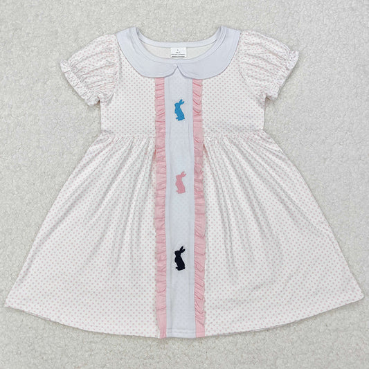 Baby Girls Dress Easter Rabbits Polka Dots Knee Length Dresses GSD1771 3.11