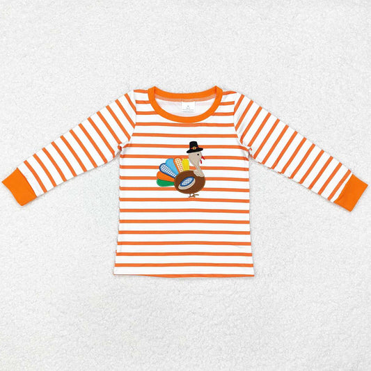Baby Boys T-shirts Thanksgiving Turkey Stripes Long Sleeve Tee Shirts Tops BT0816