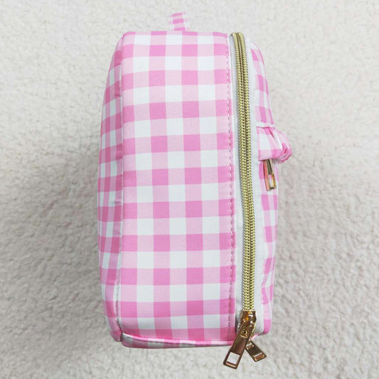 Baby Girls Lunch Boxes Back To School Pink Checkered Back Bags Lunch Boxes BA0088