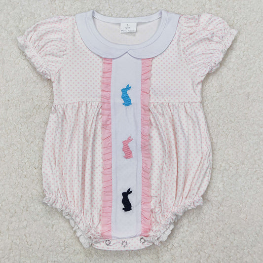 Baby Infant Girls Rompers Easter Rabbits Embroidery Polka Dots Rompers SR2545 3.12