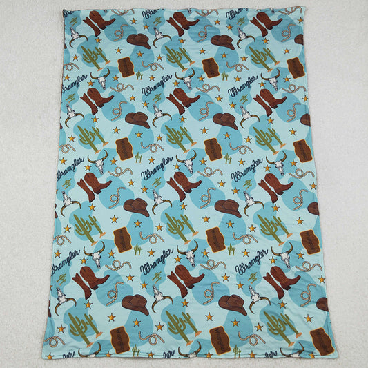 Baby Kids Children Blankets Western Boots Cactus Minky Blankets BL0175 10.14