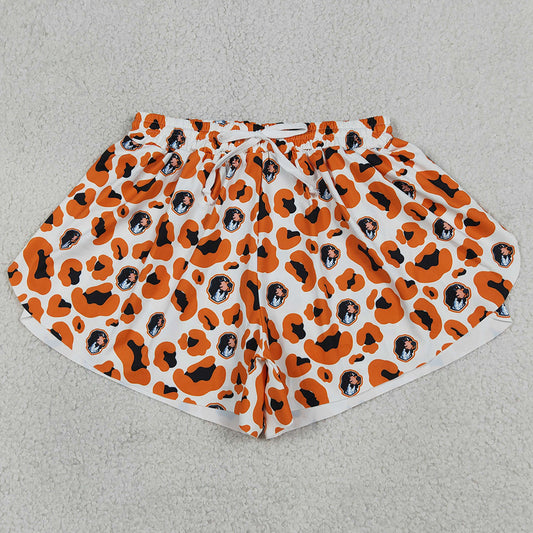 Adult Women Shorts Orange Leopard Dogs Team Yoga Active Butterfly Shorts Bottoms SS0806