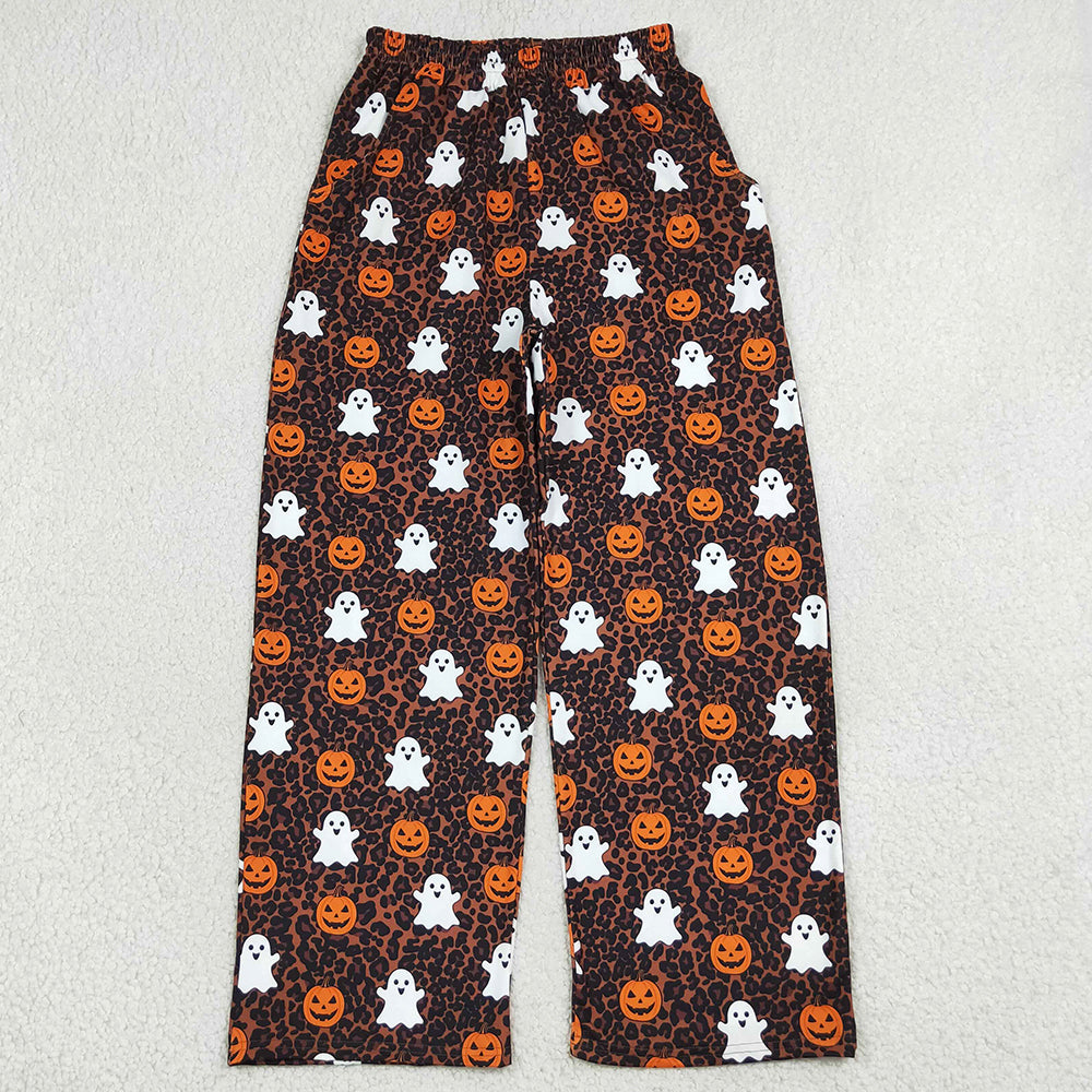 Adult Women Pants Ghost Pumpkins Leopard Halloween Pockets Flare Pants Bottom P1131