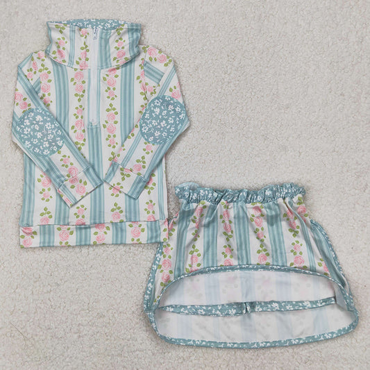 Baby Girls Clothes Flowers Zip Top Skirt Skort Bottoms Sets GLD1001 4.2