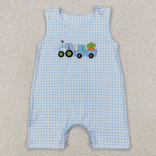 Baby Infant Boys Rompers Blue Easter Carrots Trucks Sleeveless Rompers SR2402 3.18